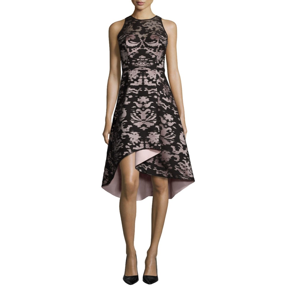 The Limited High Low Dress Lace Sheer Overlay Sleeveless Black Blush Size 10 NWT
